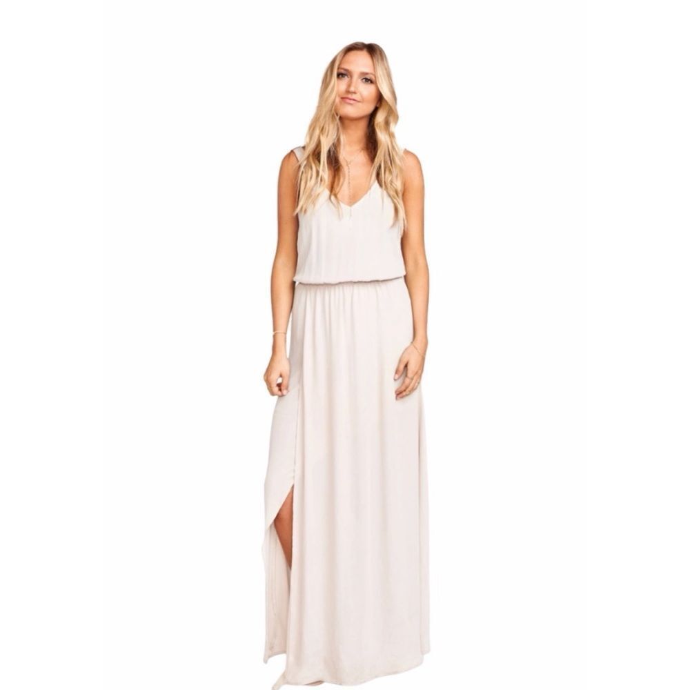 Show Me Your MuMu Kendall Maxi Dress Show Me The Ring Crisp Beige Cream Small